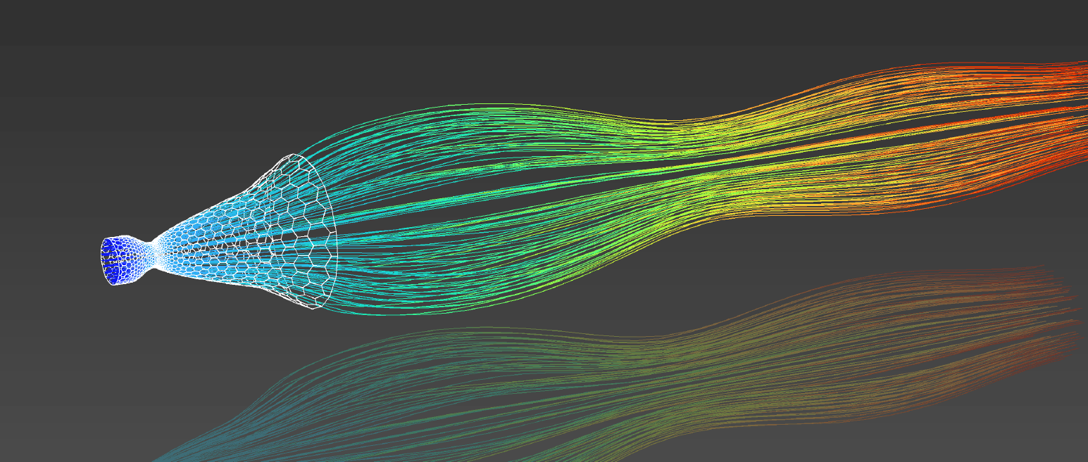 3D CFD simulation of fluid dynamics in rocket nozzle