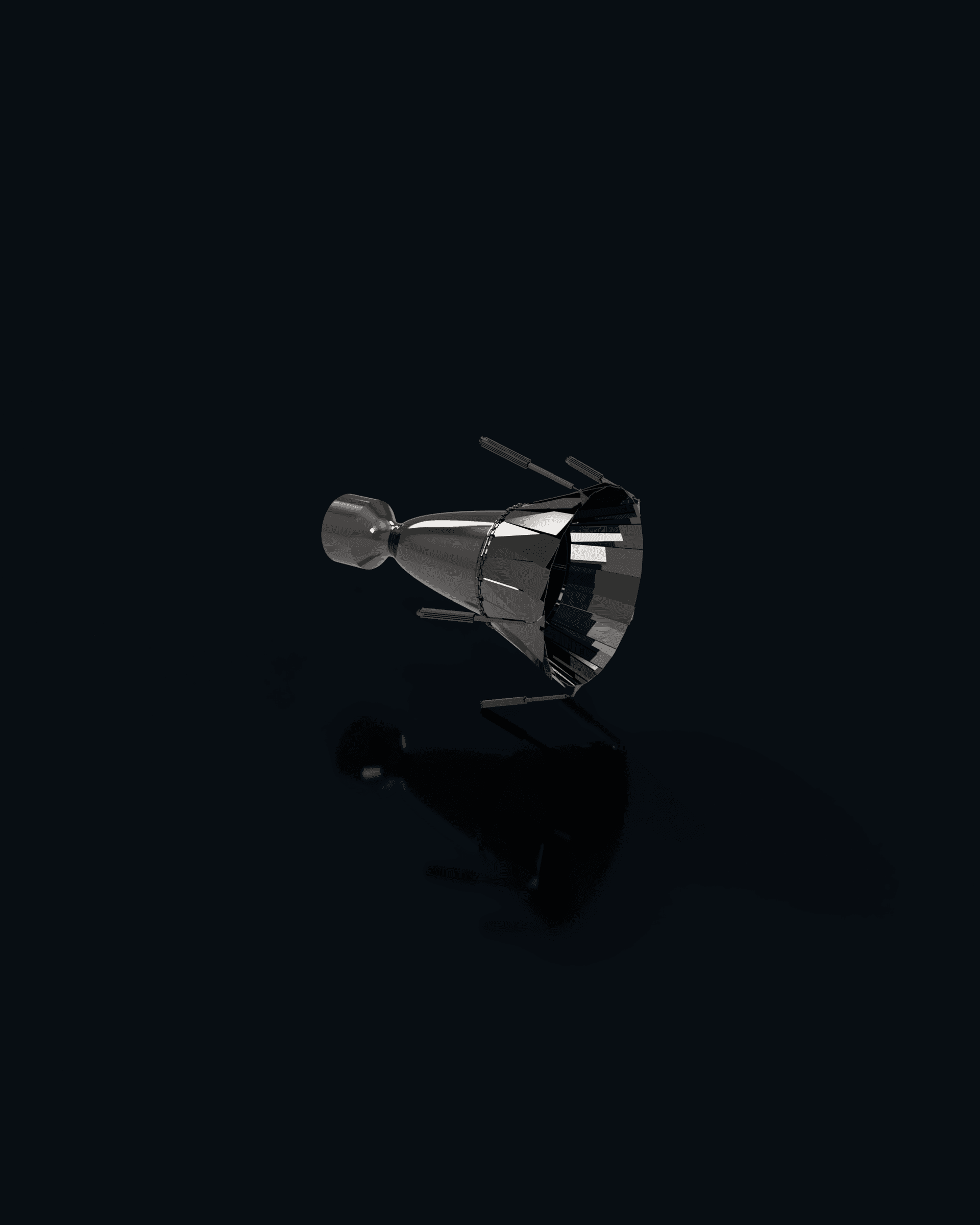 3D render of rocket engine nozzle